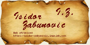 Isidor Zabunović vizit kartica